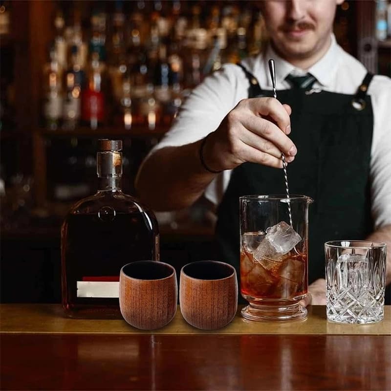 Altmodisches Bourbon-Glas aus Holz | Whiskey-Geschenkset für Männer