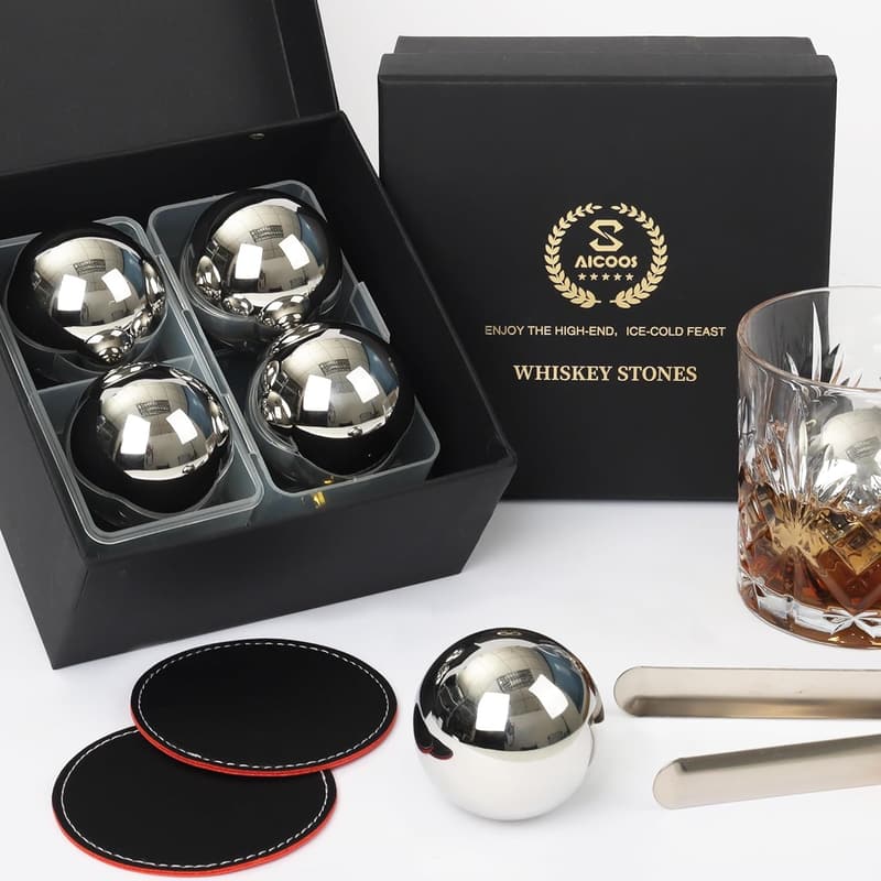 Personalisierte Edelstahl-Eiswürfel für Männer zum Jahrestag und Geburtstag