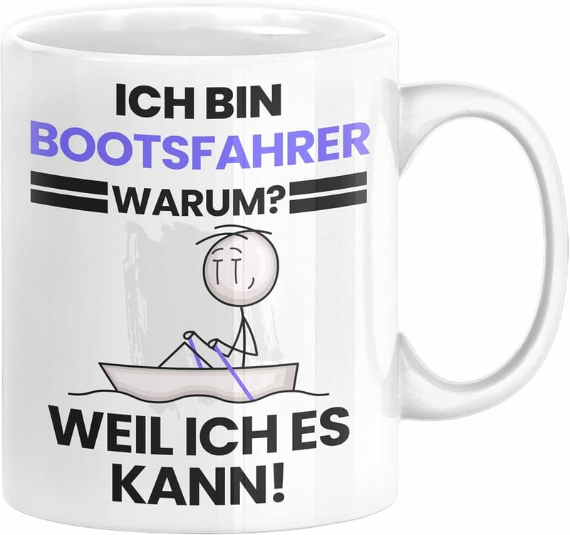 Geburtstagskaffee-Becher für Bootsfahrer mit lustigem Spruch