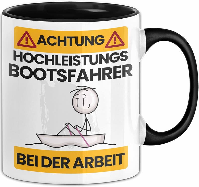 Lustige Tasse für Bootsfahrer – Hochleistungs-Geschenk schwarz
