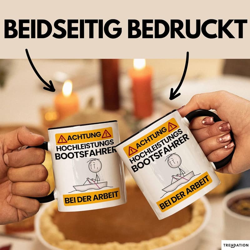 Lustige Tasse für Bootsfahrer – Hochleistungs-Geschenk schwarz