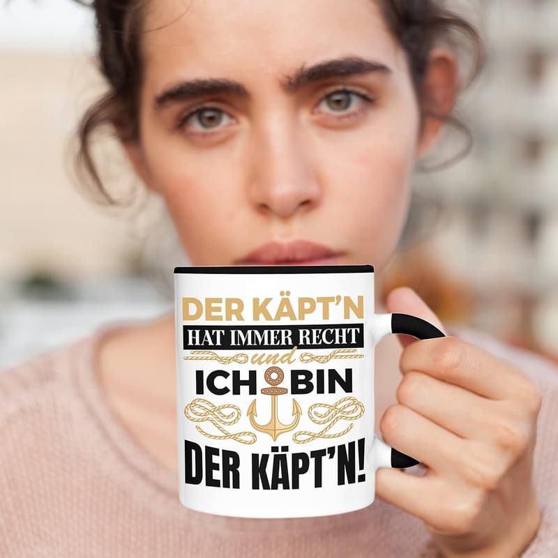 Kapitänstasse mit lustigem Spruch für Segler und Bootsfahrer