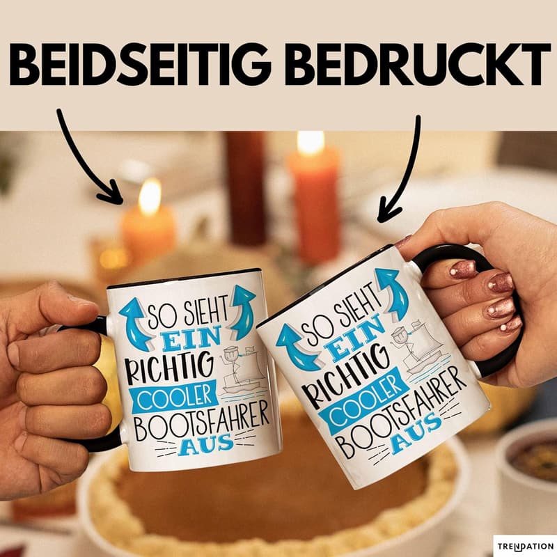 Lustige Tasse für Bootsfahrer – Geschenkidee (Schwarz)