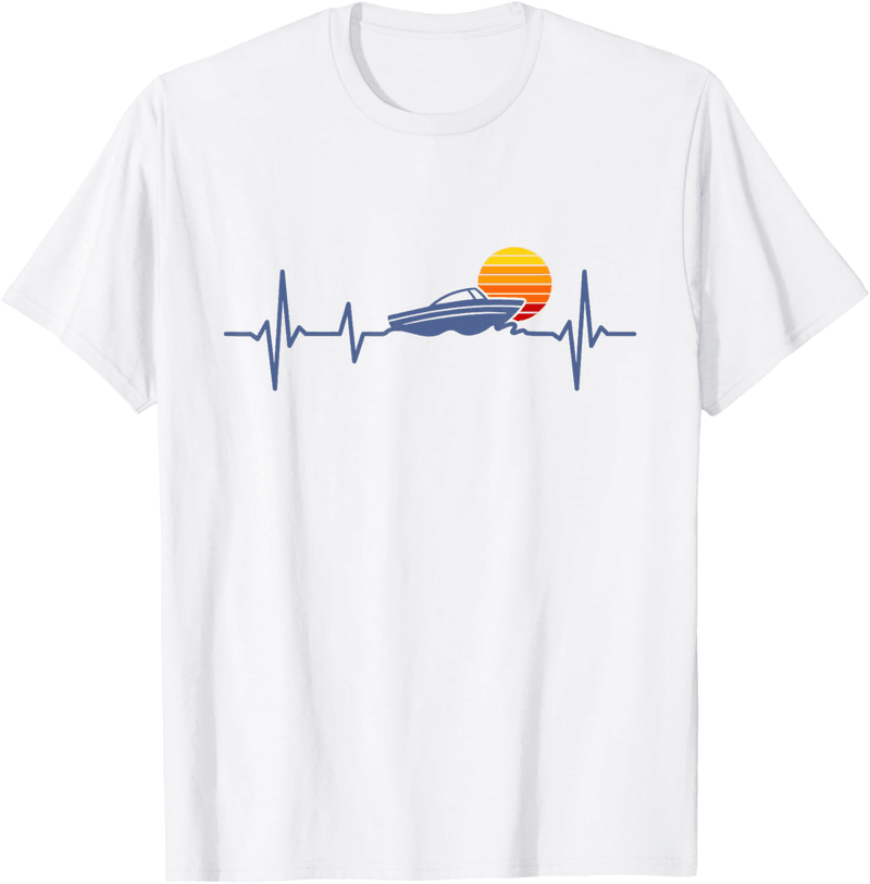 Bootsfahrer T-Shirt mit Herzschlag-Motiv