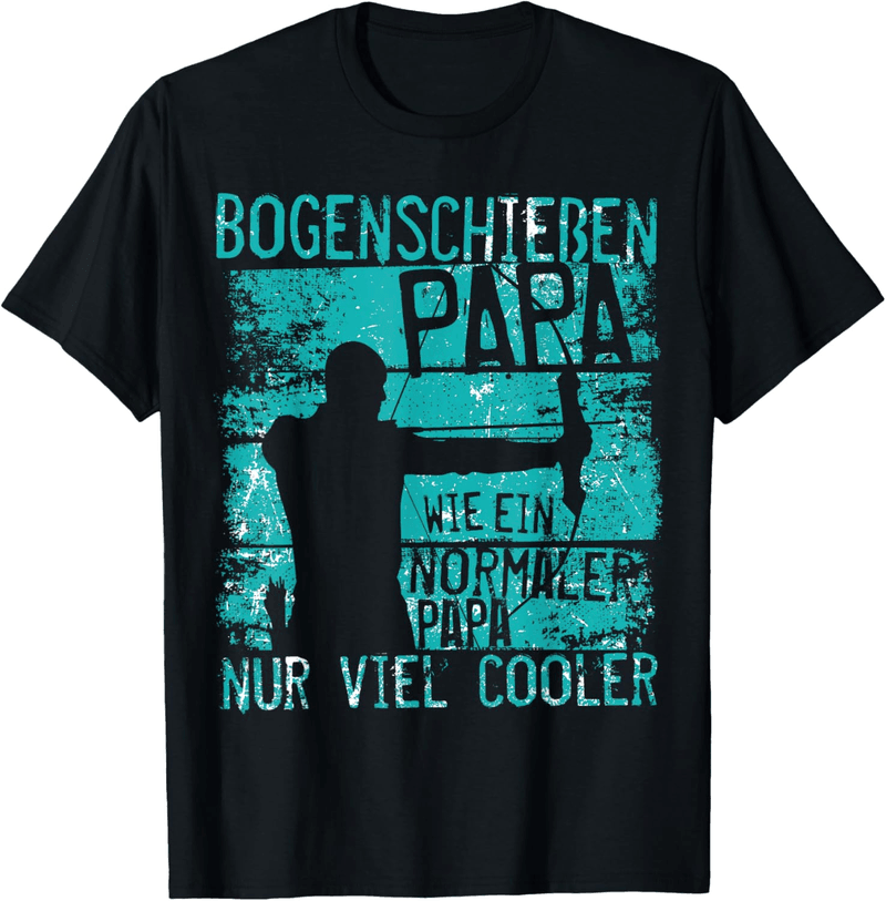 Vatertagsgeschenk: T-Shirt für Bogenschützen in Schwarz, Kurzarm, klein