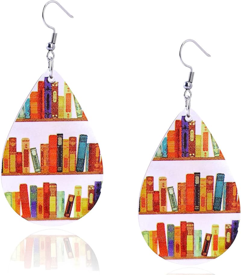 Buchliebhaber Ohrringe aus Acryl für Frauen – Bibliothek Geschenk