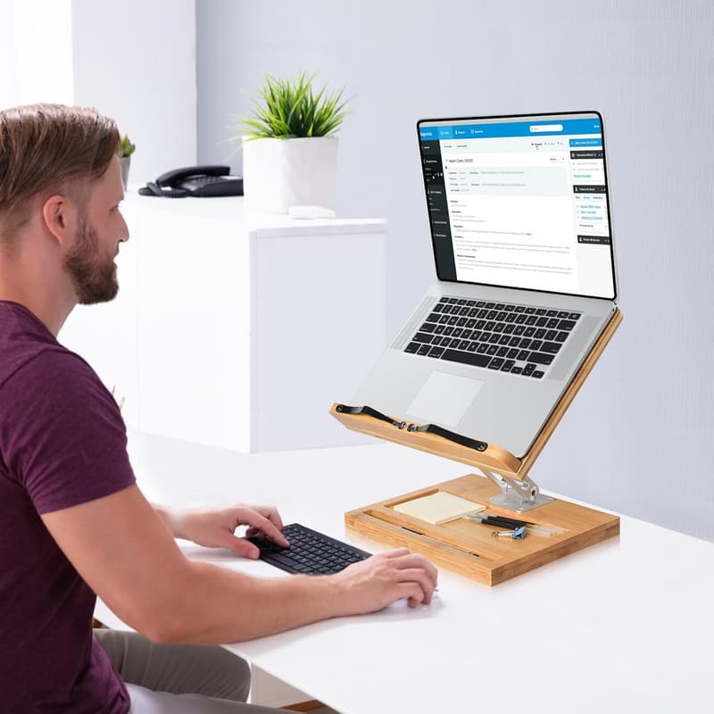 Verstellbarer 360-Grad Buchständer mit Handyhalterung für Schreibtisch