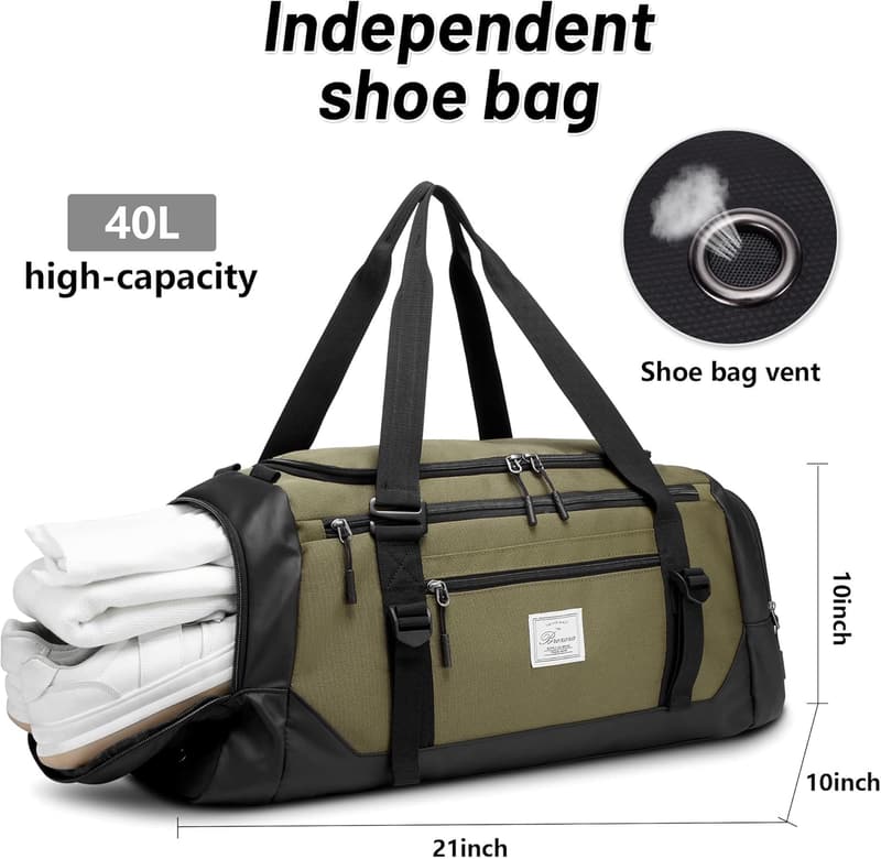 Wasserdichte Weekender-Tasche mit Schuhfach für Männer und Frauen