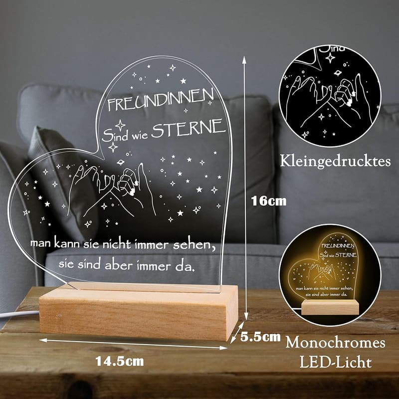LED Nachtlicht Geschenk für beste Freundin zum Geburtstag