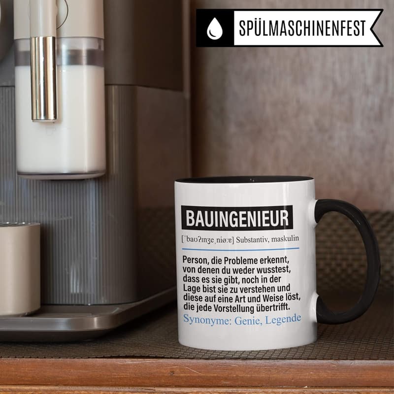 Lustige Bauingenieur-Tasse – Geschenk für Bauingenieure