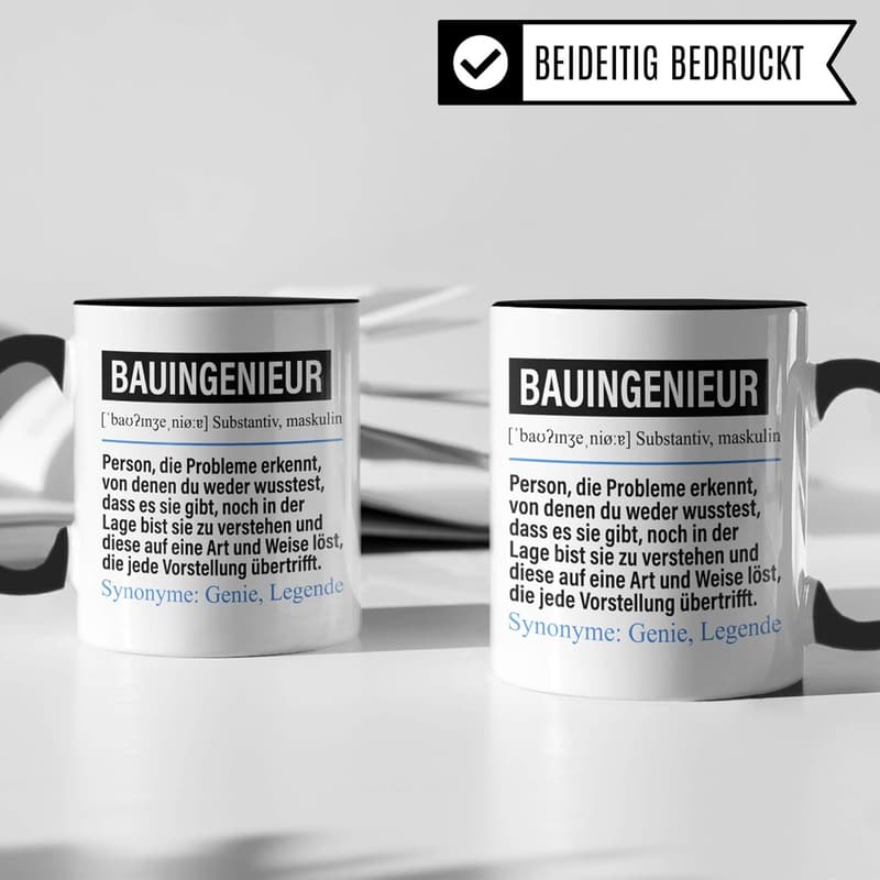 Lustige Bauingenieur-Tasse – Geschenk für Bauingenieure
