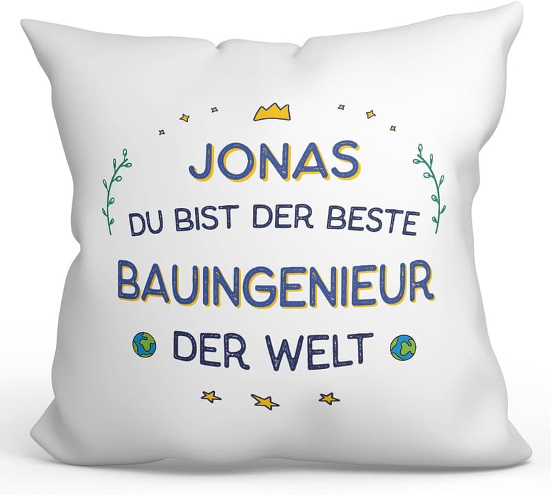 Personalisierte Kissen für Bauingenieure - 40 x 40 cm, anpassbar