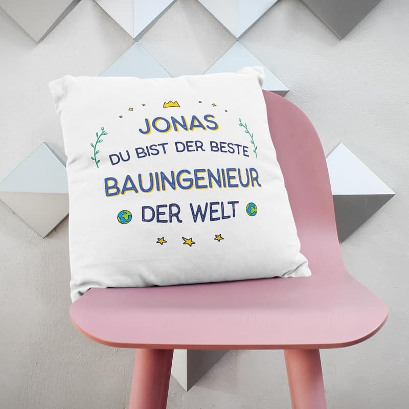 Personalisierte Kissen für Bauingenieure - 40 x 40 cm, anpassbar