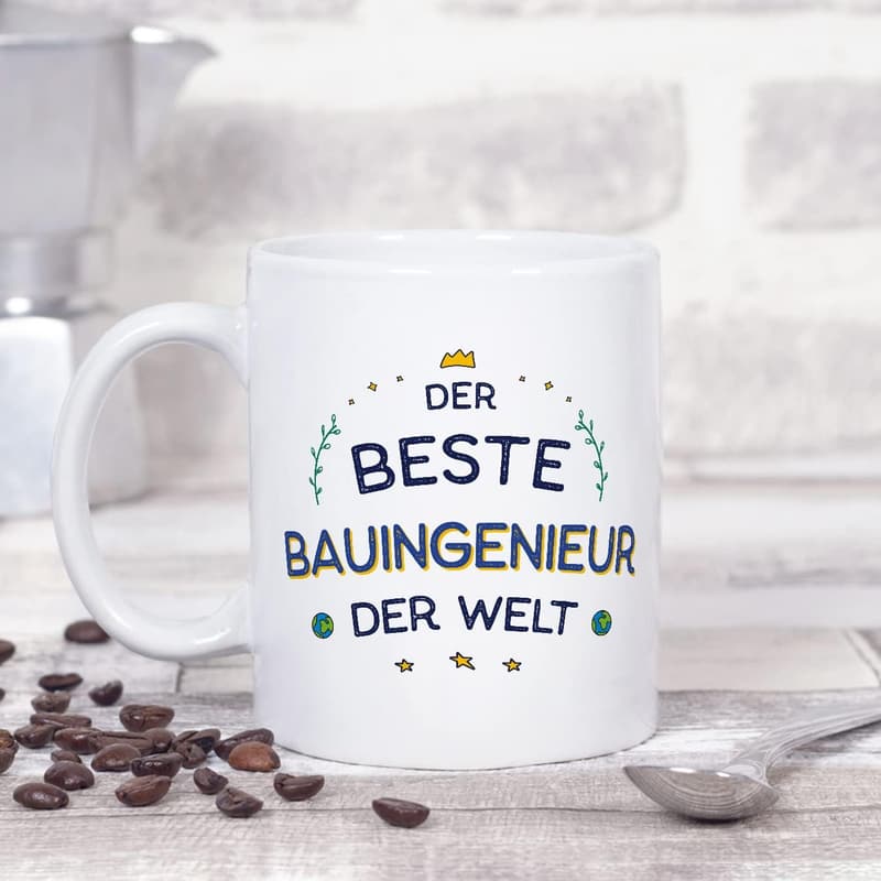 Tasse für Bauingenieure mit Spruch – Lustiges Geschenk, 330 ml