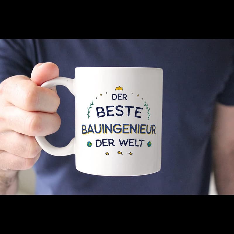 Tasse für Bauingenieure mit Spruch – Lustiges Geschenk, 330 ml
