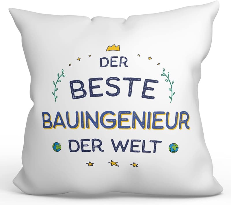 Mugffins Kissen mit Spruch für Bauingenieure - 40 x 40 cm