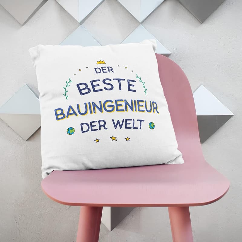 Mugffins Kissen mit Spruch für Bauingenieure - 40 x 40 cm