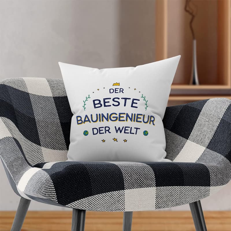 Mugffins Kissen mit Spruch für Bauingenieure - 40 x 40 cm