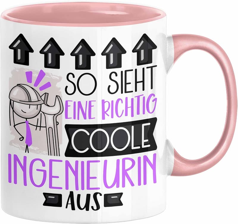 Lustige Tasse für Ingenieurinnen – Geburtstagsgeschenk (Rosa)