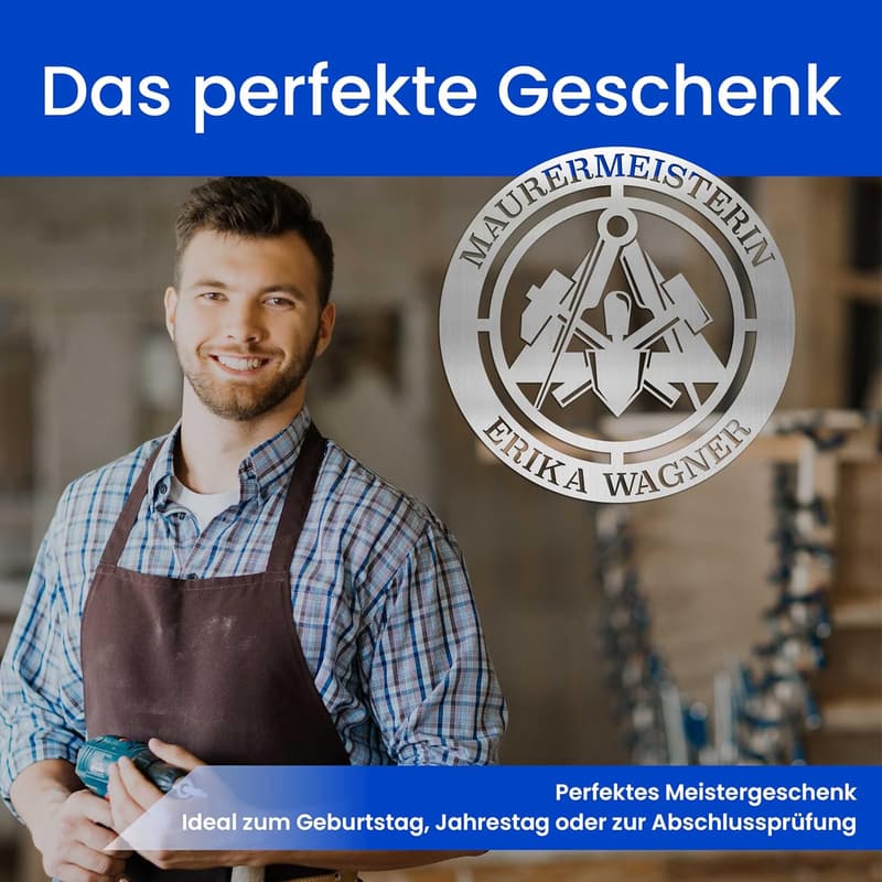 Personalisiertes Metallschild für Maurer – Robuste Wanddekoration