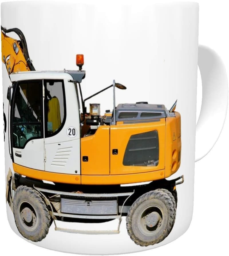 Personalisierte Baggertasse für Bauarbeiter als Geburtstagsgeschenk