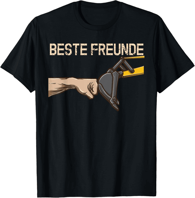 Baggerfahrer-Freundschafts-T-Shirt mit Baggerschaufel-Motiv