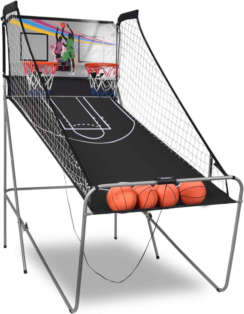 Klapparter Basketballautomat für 2 Spieler mit 8 Spielmodi und 4 Bällen