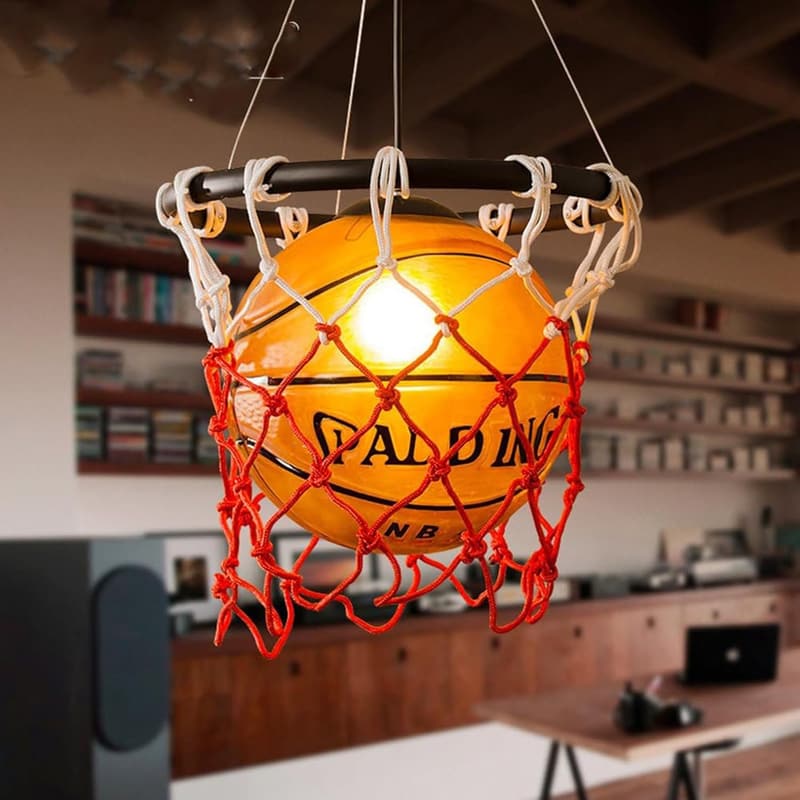 Moderne Pendelleuchte im Basketball-Design für die Küche, schwarz