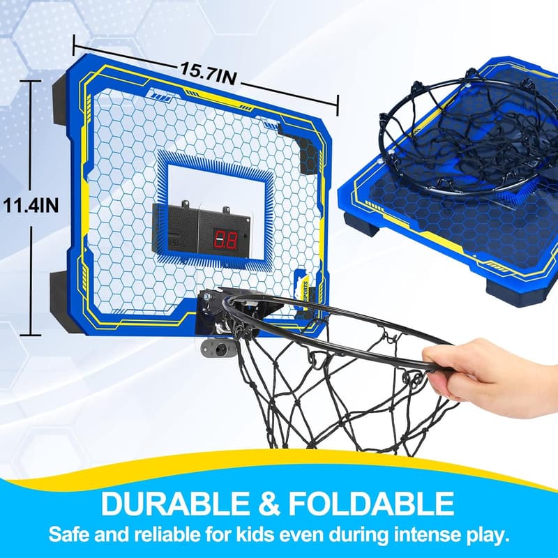 Indoor Basketballkorb für Kinder mit Elektronischer Anzeigetafel, Geschenk für Jungen 6-12 Jahre