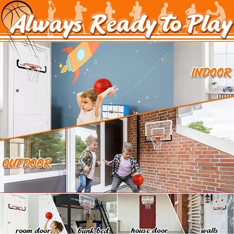 Indoor Mini Basketballkorb für Kinder und Erwachsene mit Pumpe