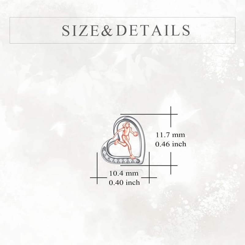 Sportliche Herz-Ohrstecker aus 925 Sterlingsilber für Damen
