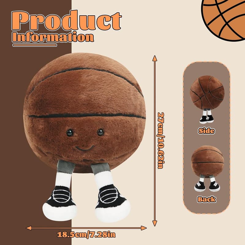 Plüsch Basketball Kissen – Weiches Spielzeug für Basketball-Fans
