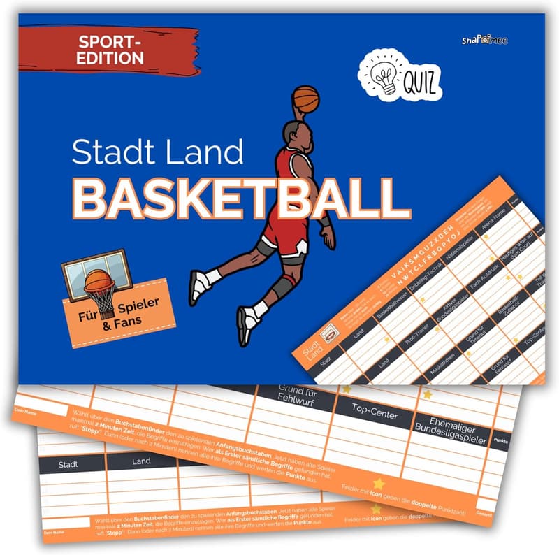 Basketball Quizspiel für Spieler, Trainer & Fans - 50 Blatt DIN A4