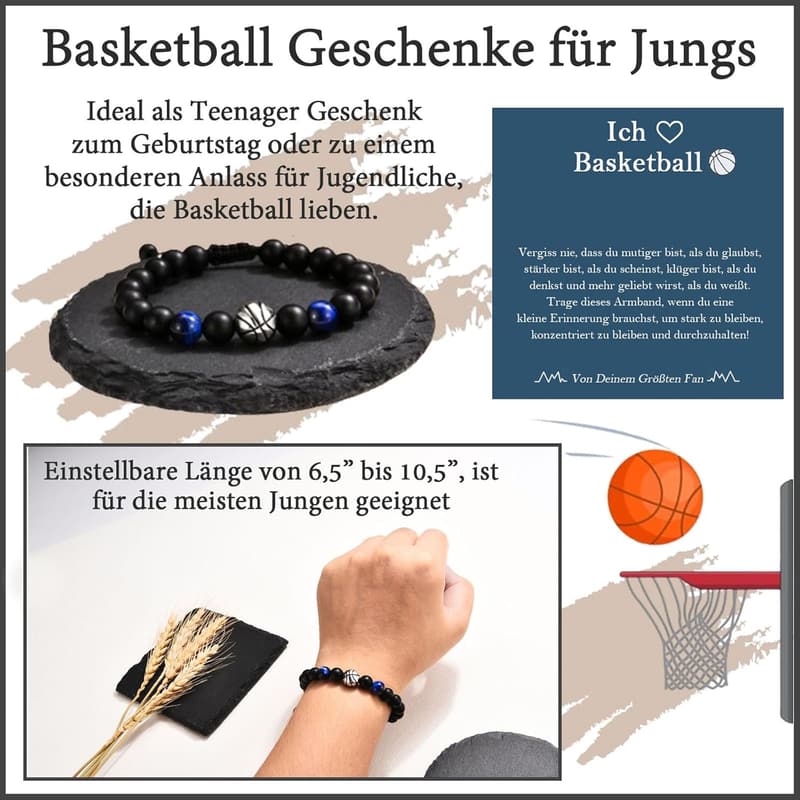 Fussball Armband für Jungen - Geschenk zum Geburtstag oder Abschluss