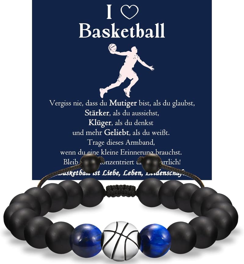 Fußball-Basketball-Armband für Jungen, Geschenk zur Einschulung und Geburtstag