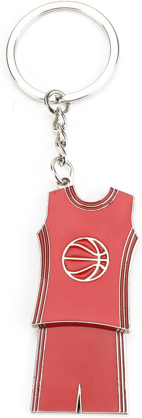 Personalisierter Edelstahl-Schlüsselanhänger mit Basketball-Trikot zum Geburtstag