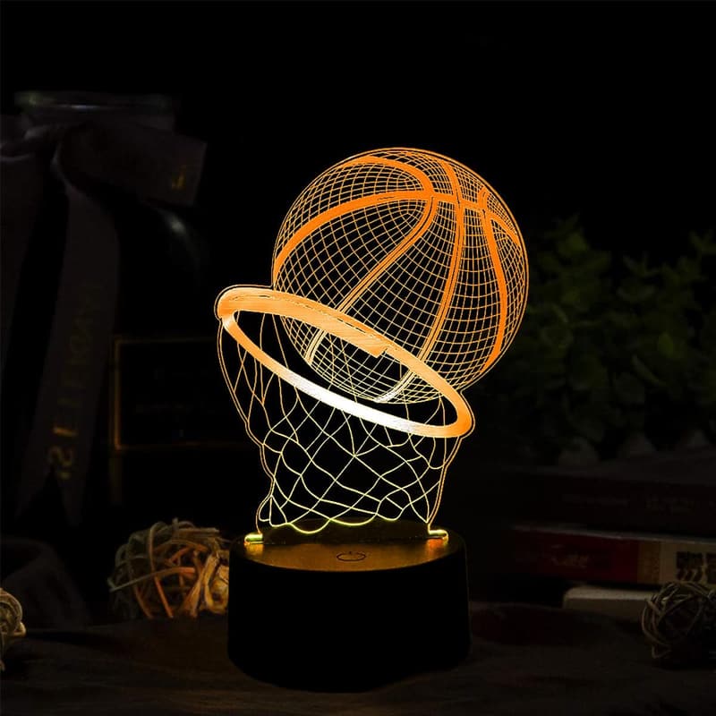 Basketball 3D Nachtlicht mit Fernbedienung für Kinder - 16 Farben