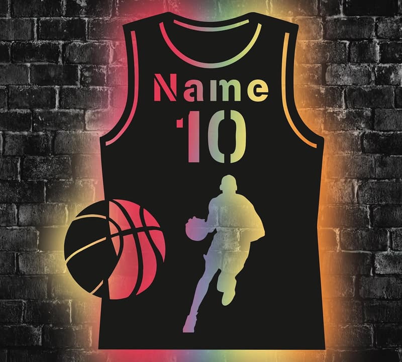 Personalisierte LED Basketball Trikot Nachtlampe für Jungen und Mädchen