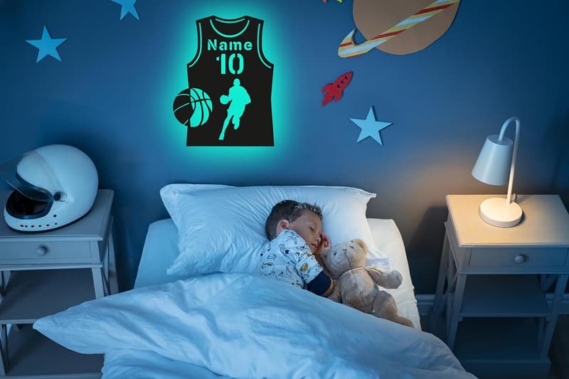 Personalisierte LED Basketball Trikot Nachtlampe für Jungen und Mädchen