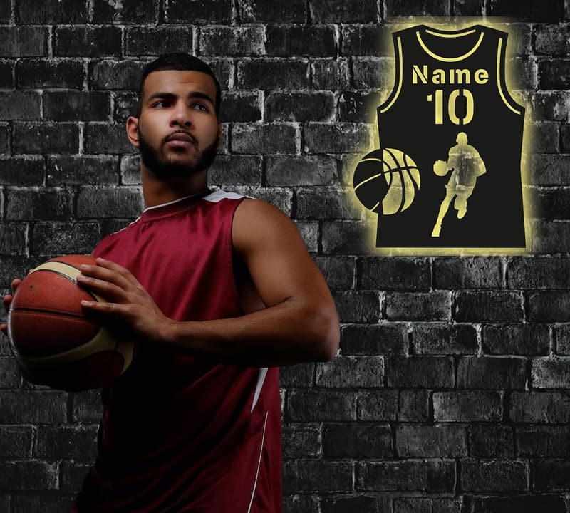 Personalisierte LED Basketball Trikot Nachtlampe für Jungen und Mädchen