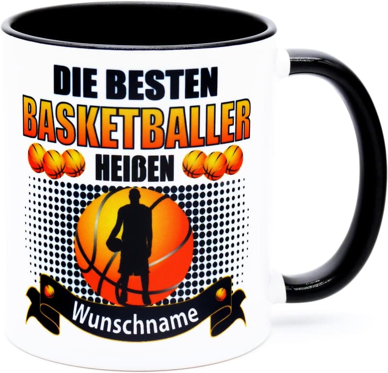 Basketball Tasse mit Namen – Geburtstagsgeschenk für Fans, 330 ml