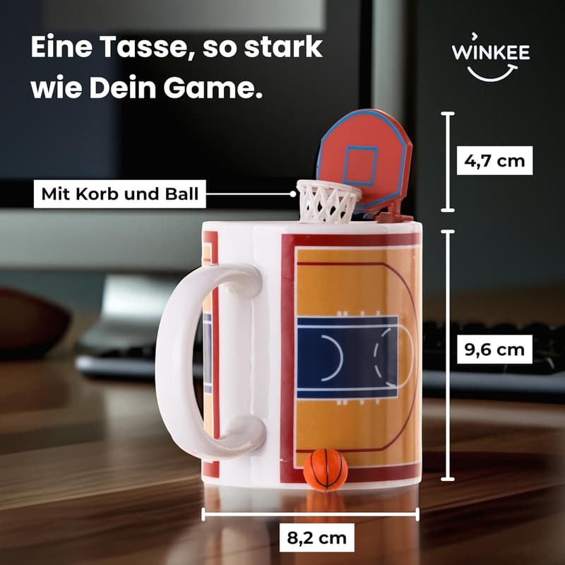 Basketball Kaffeetasse mit Korb und Ball für Fans
