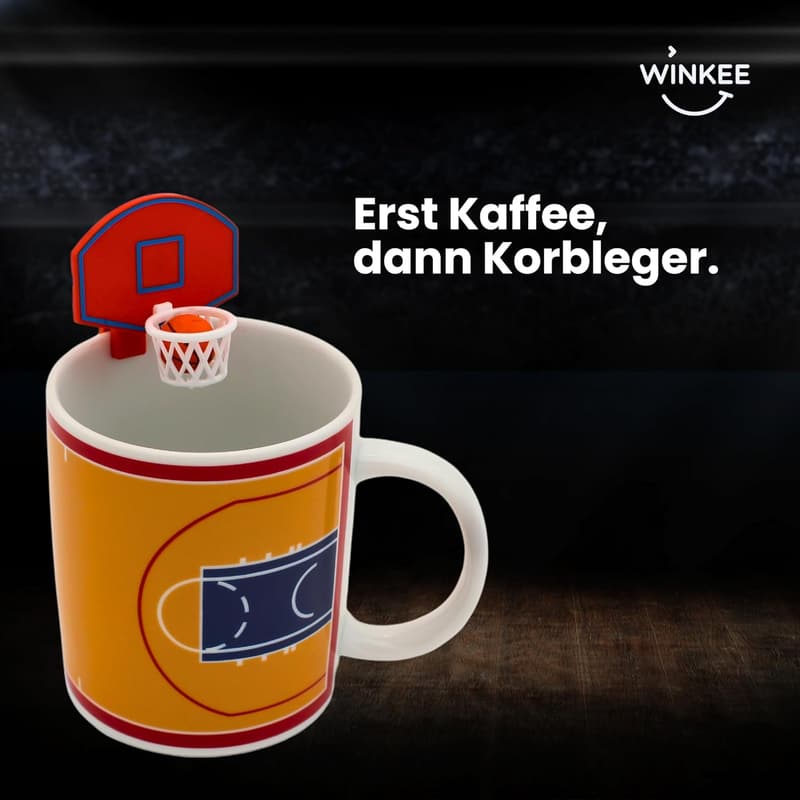 Basketball Kaffeetasse mit Korb und Ball für Fans
