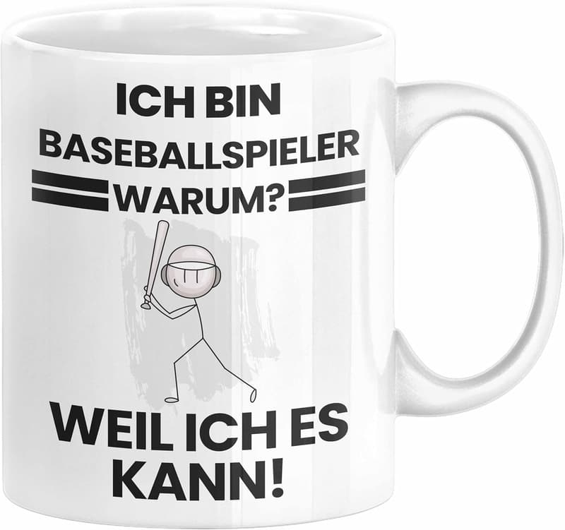 Geschenk Tasse für Baseballspieler mit lustigem Spruch