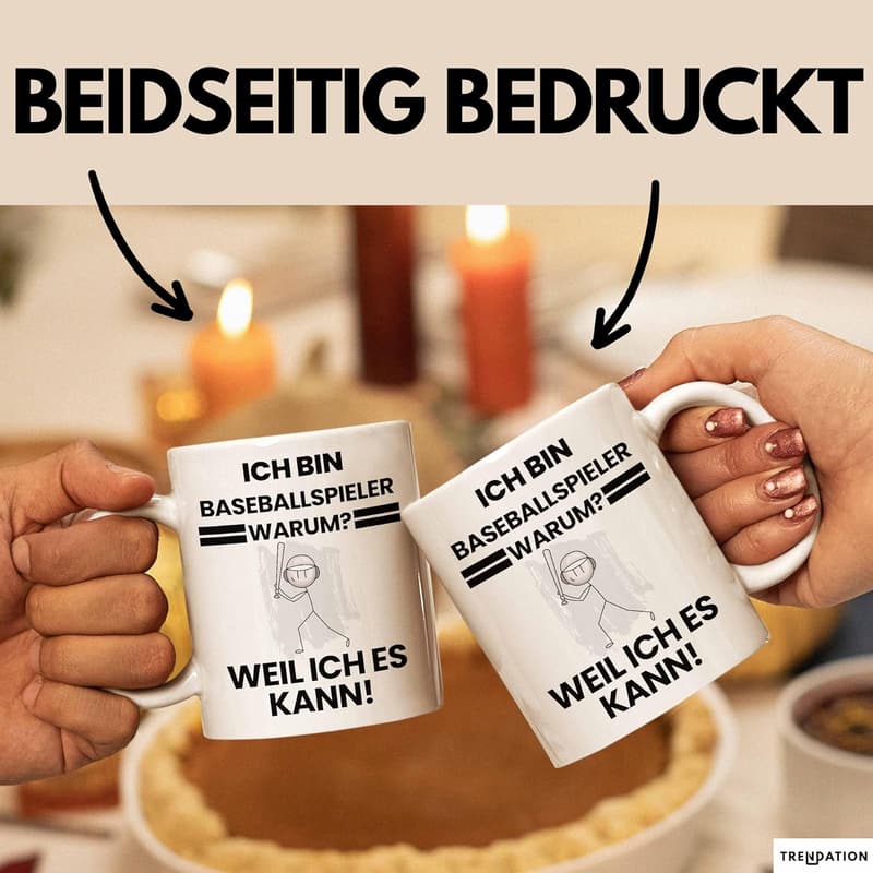 Geschenk Tasse für Baseballspieler mit lustigem Spruch