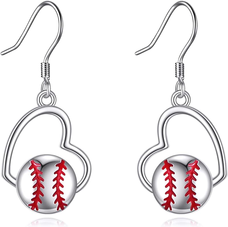 Baseball Ohrringe aus 925 Sterlingsilber für Damen