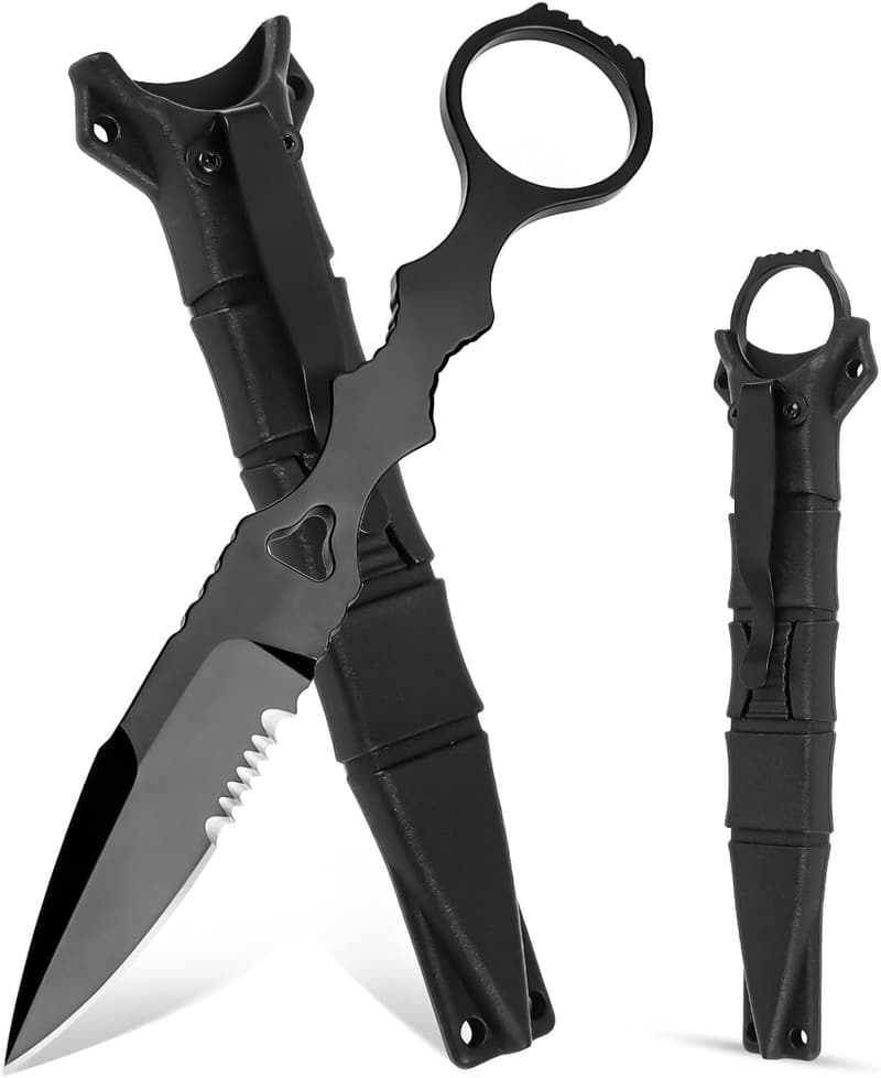Byffoer EDC Taschenmesser mit 440C Klinge und Kydex Scheide, 17CM