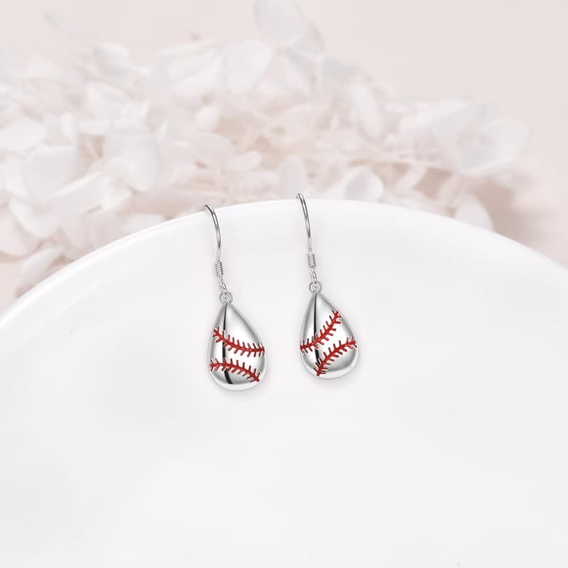 Baseball Ohrringe aus 925 Sterling Silber für Damen und Mädchen