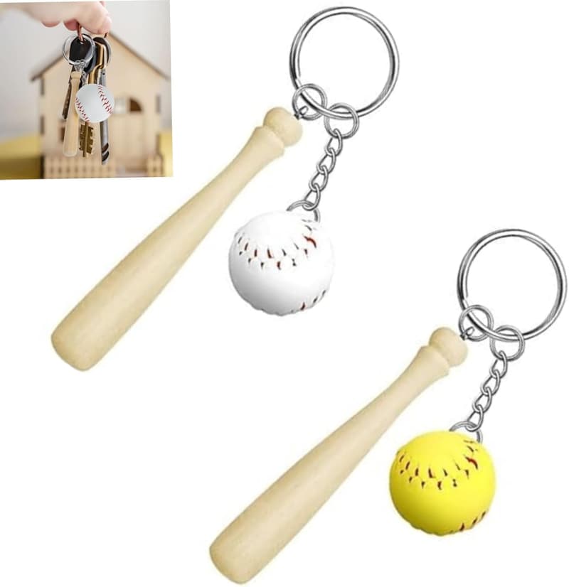 Mini-Baseball Schlüsselanhänger im 2er-Set – Geschenk für Baseball-Fans