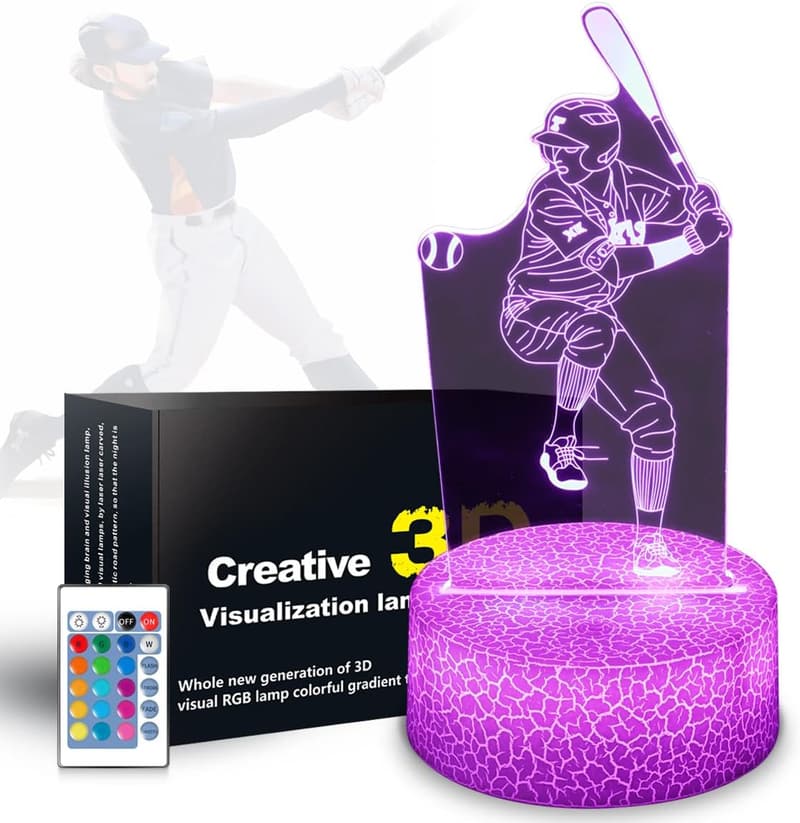 Baseball-Nachtlicht mit 16 Farben – Geschenk für Sportfans
